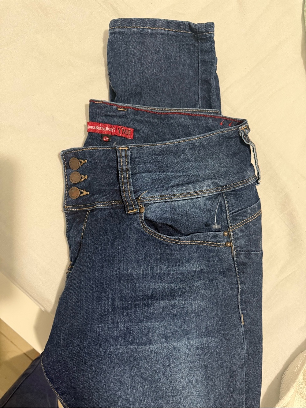 YMI Women's Skinny Jeans in Dark Blue Denim